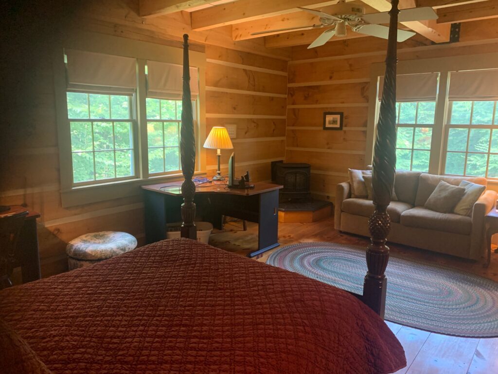 West upstairs bedroom has queen sofa sleeper; gas fireplace on thermostat