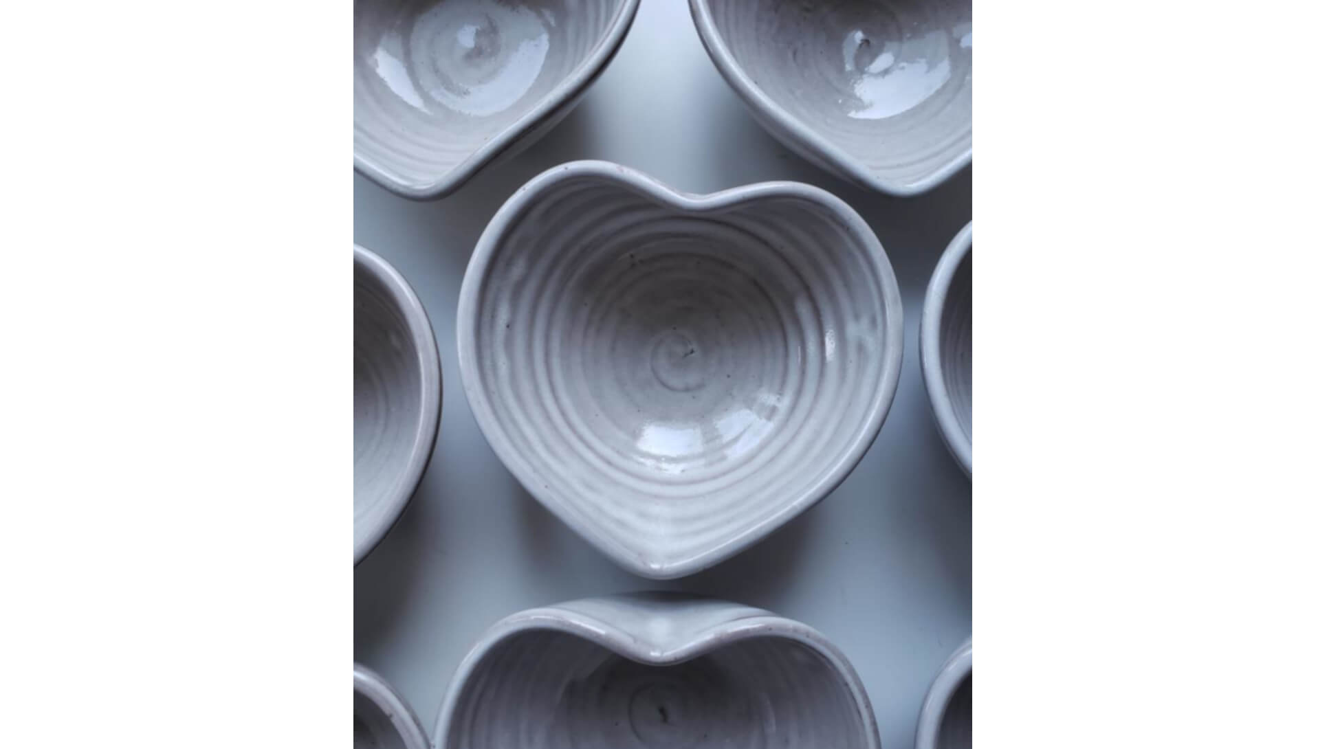 Heart bowls by Laura White Pottery