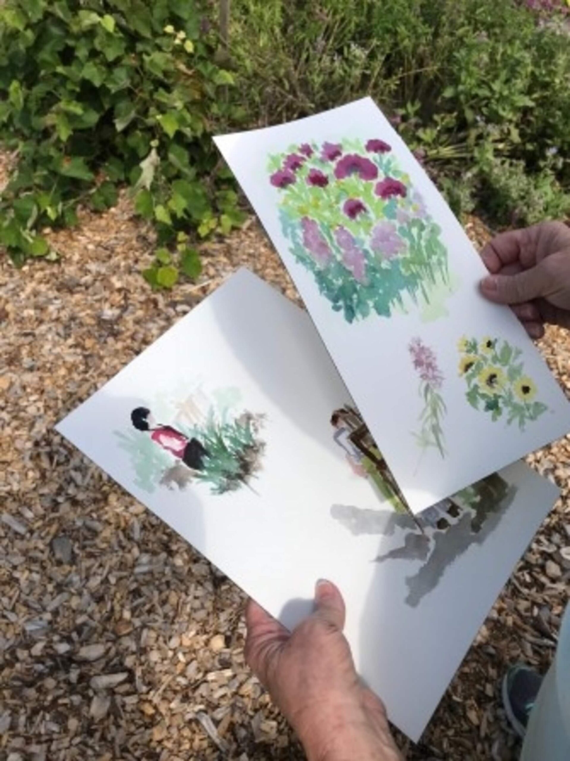 Watercolor paintings outdoor