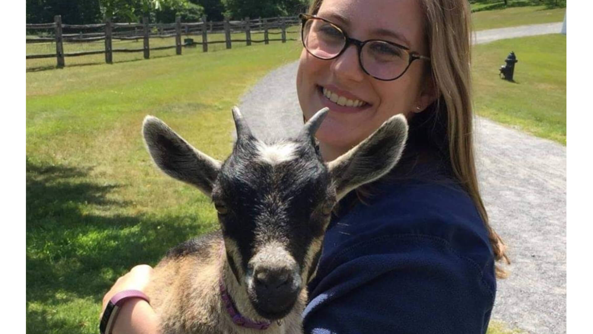 Museum Educator Christine Scales and goat billings farm