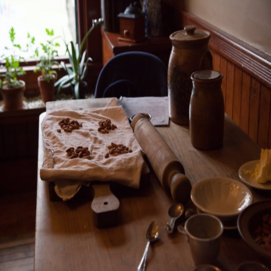 A fall scene in a farmhouse