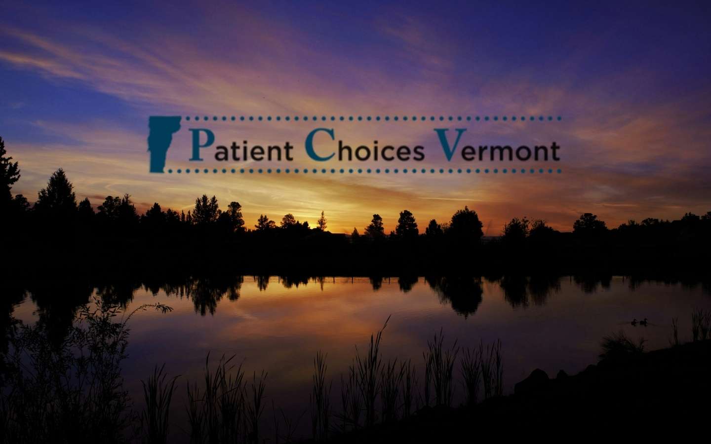 Sunset with "Patient Choices Vermont"