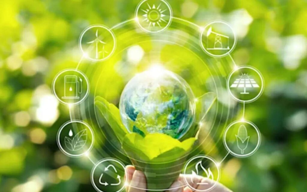 bubbles on green background